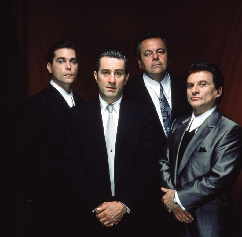 From left, Ray Liotta, Robert De Niro, Paul Sorvino and Joe Pesci in the mob drama "Goodfellas" (1990).
