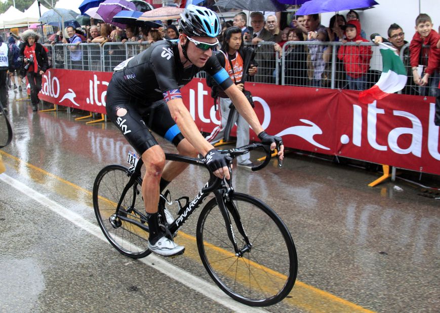 The Giro was dogged by poor weather which led to Wiggins developing a chest infection that ruled him out of the competition.