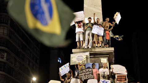 Brazilians protest against price hikes in Belo Horizonte on June 20.