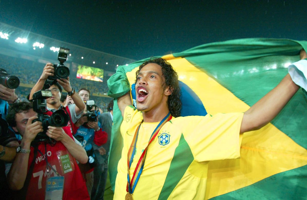 While Ronaldo was the star man in Japan and South Korea, he was ably supported by flamboyant playmaker Ronaldinho. Ronaldinho's performance in the World Cup earned him a move to Barcelona in 2003, where he went on to win the European Champions League in 2006. He was twice named FIFA World Player of the Year.