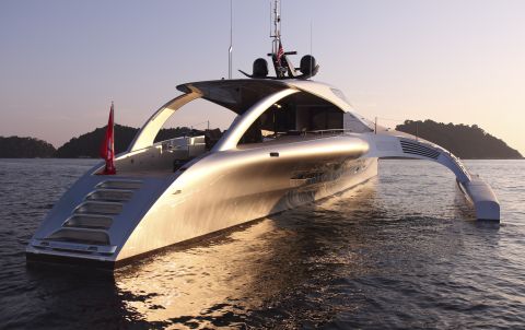 "You may think it looks unusual, but it's very logical to us -- the big aim was to create an ocean-going boat with good fuel consumption," said co-designer John Shuttleworth.
