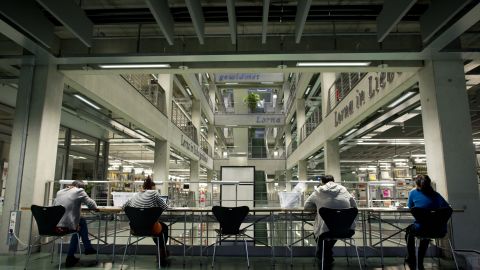Students read in the library of the Technische Universitaet in Berlin on November 14, 2012.