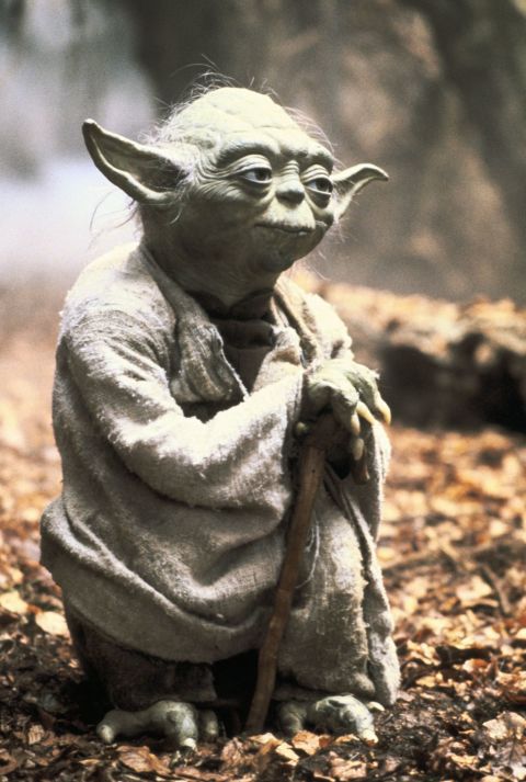 Yoda, here seen in "The Empire Strikes Back," is a wise and powerful Jedi Master who takes over Luke Skywalker's training. His voice was provided by Muppet great Frank Oz.