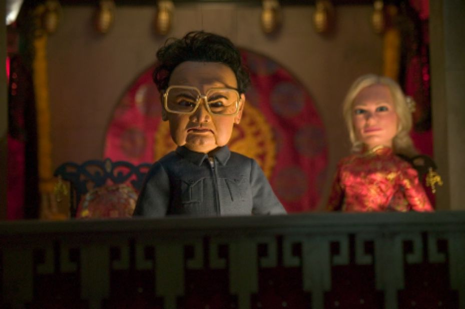 Even after the advent of photorealistic CGI, puppetry isn't dead -- in part thanks to South Park creators Trey Parker and Matt Stone, whose clumsy marionettes in "Team America: World Police" satirized Hollywood's slick action blockbusters. But it's the film's villain -- then Korean leader <strong>Kim Jong Il</strong> -- who steals the show.