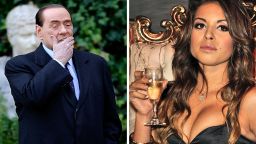 Italian Prime Minister Silvio Berlusconi (L) at Villa Madama in Rome and Moroccan Karima El Mahroug, nicknamed Ruby the Heartstealer, in a nightclub