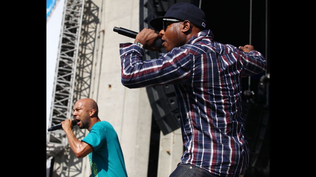 Asked if he agreed with Common, left, who told CNN in 2009 that Barack Obama's election <a href="http://www.cnn.com/2009/SHOWBIZ/Music/09/23/common.obama.hip.hop/">would have a positive effect</a> on hip-hop's messages, Kweli said Obama's "presence certainly has inspired a generation of artists to do things differently. I agree with that as a symbol."