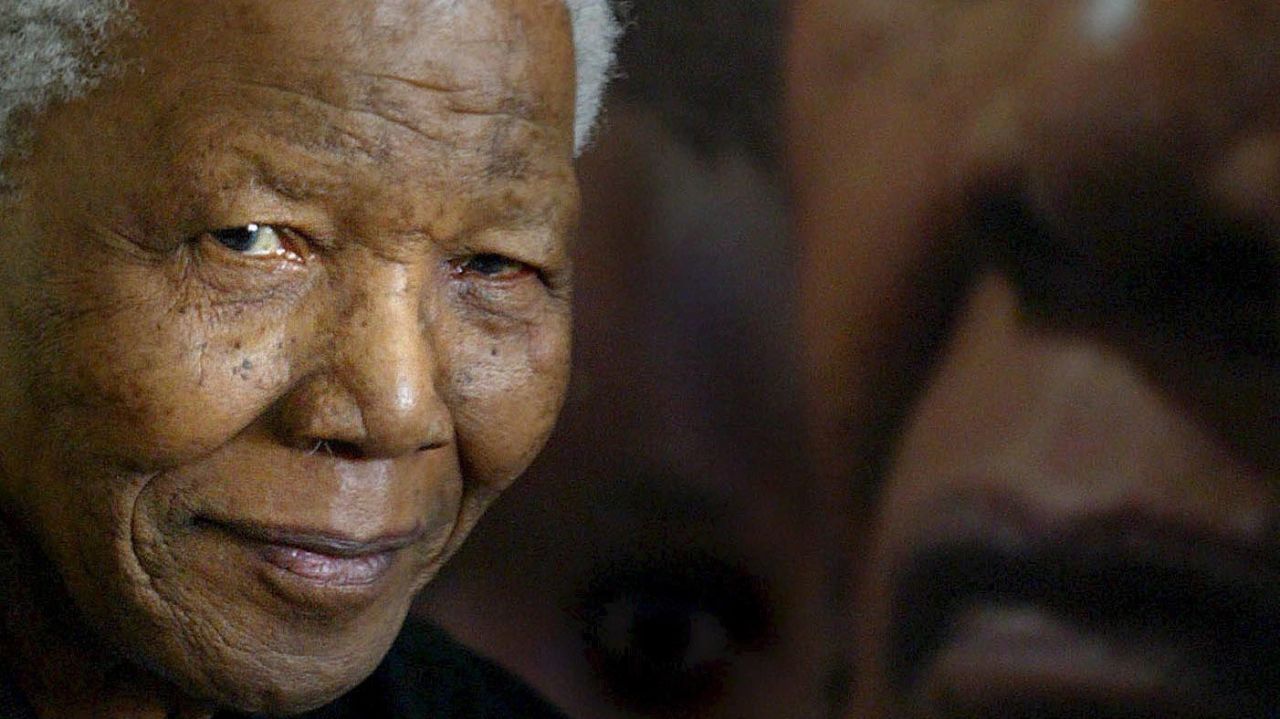 Mandela attends an HIV/AIDs concert in Johannesburg on February 17, 2005.