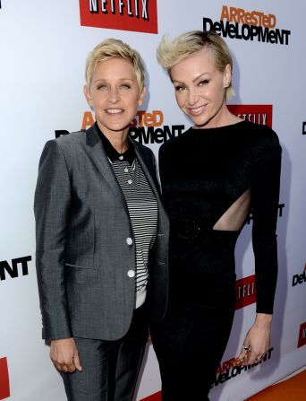 Talk show host Ellen DeGeneres, left, and actress Portia de Rossi married in 2008. De Rossi was <a href="index.php?page=&url=http%3A%2F%2Fmarquee.blogs.cnn.com%2F2010%2F09%2F24%2Fintroducing-mrs-and-mrs-degeneres%2F" target="_blank">granted the right to change her last name to "DeGeneres"</a> by a Los Angeles court in 2010. 