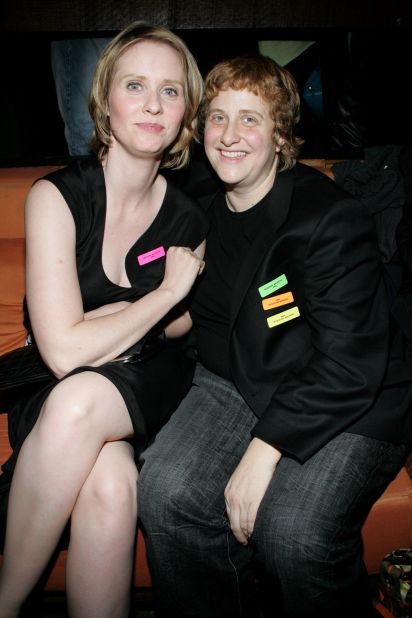 "Sex and the City" star Cynthia Nixon, left, started dating activist Christine Marinoni in 2004. The couple got engaged in 2009 and married in 2012. 