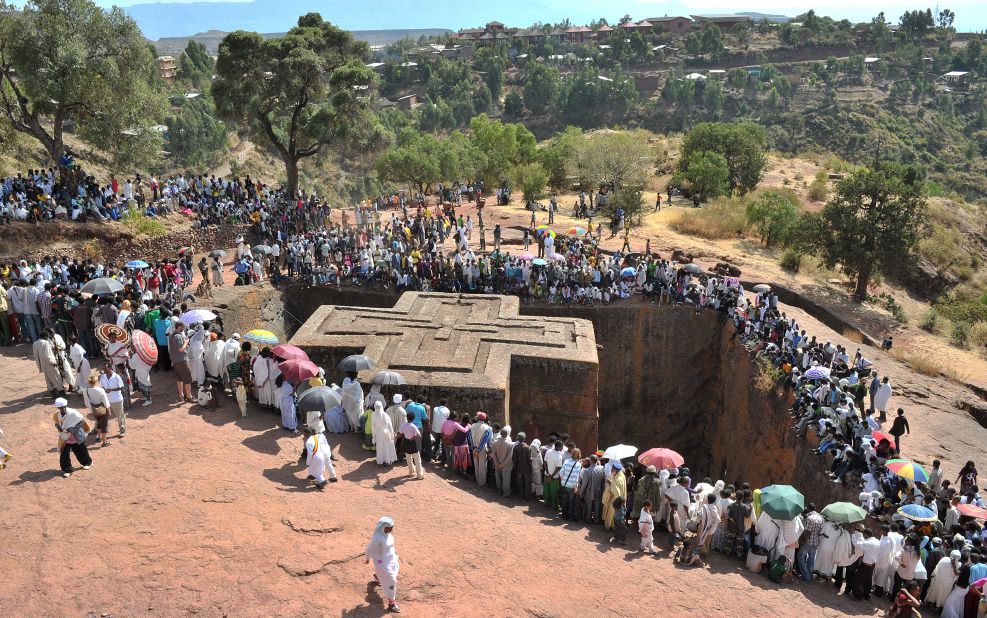 The spectacular churches were carved both inside and out from a single rock some 900 years ago.