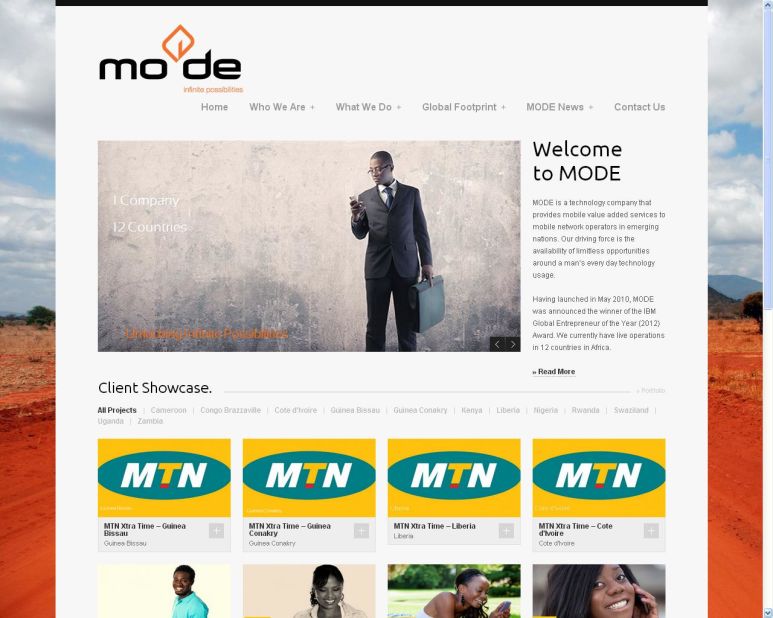 "<a href="http://mo-de.co/" target="_blank" target="_blank"><strong>MoDe</strong></a> (Mobile-Decisioning) is a mobile nano-credit startup based in Kenya. The company uses proprietary technology to enable qualifying prepaid mobile subscribers to access airtime on credit. <br />"Repayments are recovered by MoDe on behalf of the mobile operators from the subscriber's next top-up. MoDe also won IBM's inaugural SmartCamp in Africa in 2012."