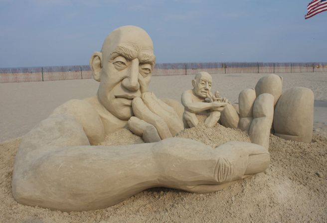 The 2013 <a href="http://www.hamptonbeach.org/sandcastle-competition.cfm" target="_blank" target="_blank">Master Sand Sculpting Competition</a> in Hampton Beach, New Hampshire, crowned Carl Jara from Lyndhurst, Ohio, with 1st place for his sculpture "Infinity." The sculpture depicts a man holding smaller versions of himself in his hand.