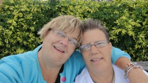 Sara Hayden, left, and partner Darcy Schriever hope the ruling means "we <a href="http://ireport.cnn.com/docs/DOC-995822">have a chance to open the door</a> (for same-sex marriage) in Florida."