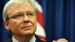 Kevin Rudd speaks during a press conference on February 24, 2012 in Brisbane, Australia. 