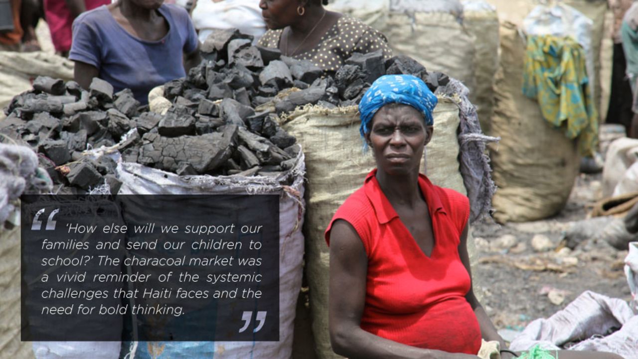 In the desperate need for charcoal, some thirty million trees are cut a year in Haiti as the majority of the population depends on charcoal for cooking. For most, it is their only source of energy.