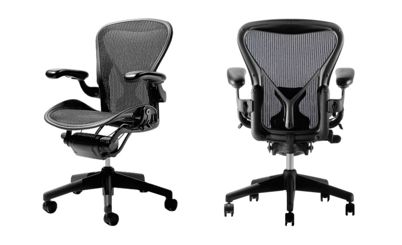 George McCain, chairman of the Industrial Designers Society of America (IDSA) opted for the Aeron Chair. The design classic by Herman Miller "has become ubiquitous in all 'hip' offices," says McCain. "It instigated a sea change in office seating away from heavy, uncomfortable, ergonomically challenged and environmentally unfriendly chairs." 