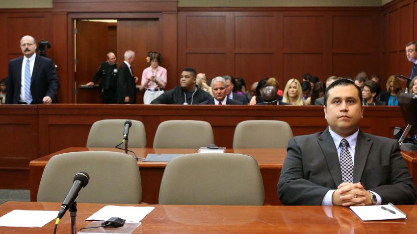 Zimmerman waits for the start of his trial on June 24.