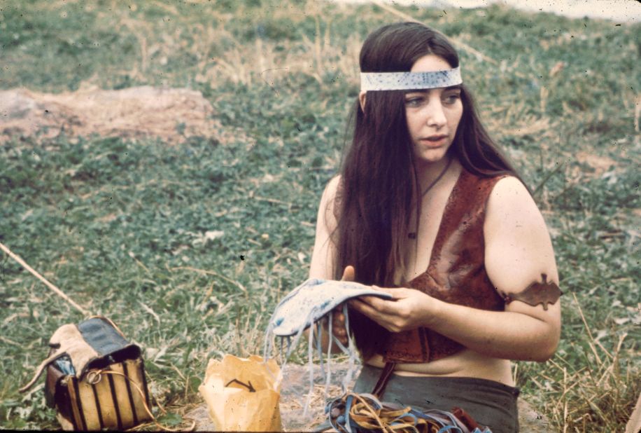 A young woman attends the Woodstock music festival in New York in August 1969. Headbands became a symbol of the hippie movement, known for its anti-establishment ideals and peaceful protests. Some of their fashion statements were adopted from Native Americans.