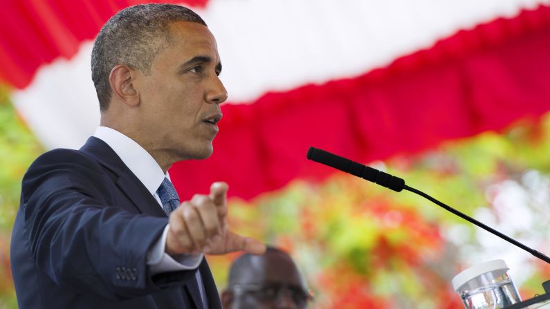 Obama talks on June 27 during a press conference.