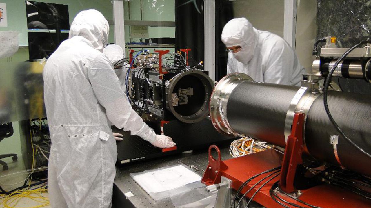 The main telescope is connected to the back-end electronics of IRIS.