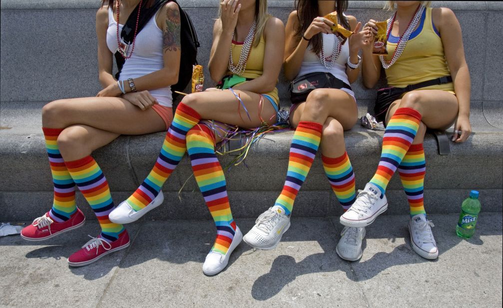 Girls attend a <a href="http://www.cnn.com/2012/05/28/travel/gay-pride-travel/index.html">gay pride celebration</a> in San Francisco on June 29, 2008. The colors of the rainbow flag are often used to represent LGBT identity and solidarity.