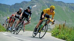 2012 Tour de France winner Bradley Wiggins leads this year's favorite Chris Froome on the way to his eventual triumph in Paris 