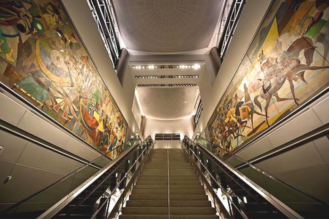 Originally installed in JFK Airport in 1960, the famed Carybe murals ("Gateway of the Americas" by Brazilian artist Carybe) are now on display in MIA.