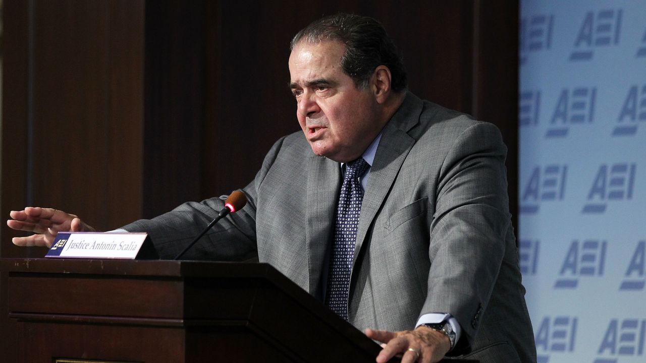 Supreme Court Justice Antonin Scalia speaks at the American Enterprise Institute last year. He dissented on ending DOMA.
