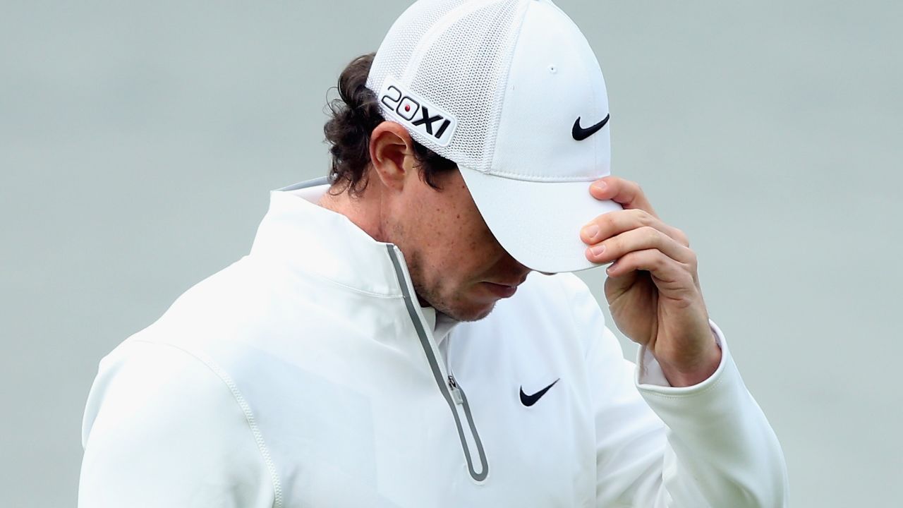 Rory Mcilroy looks dejected as he contemplates an early exit from the Irish Open at Carton House.