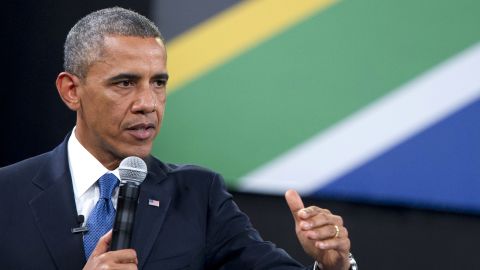  President Obama held a town hall meeting in Johannesburg on Saturday.