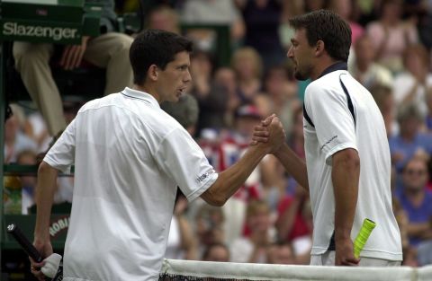 As popular as Ivanisevic was, not many on Centre Court were rooting for him in the semifinals against Britain's Tim Henman. A rain delay helped Ivanisevic rally to win in five sets, with Henman never appearing in a Wimbledon final. 