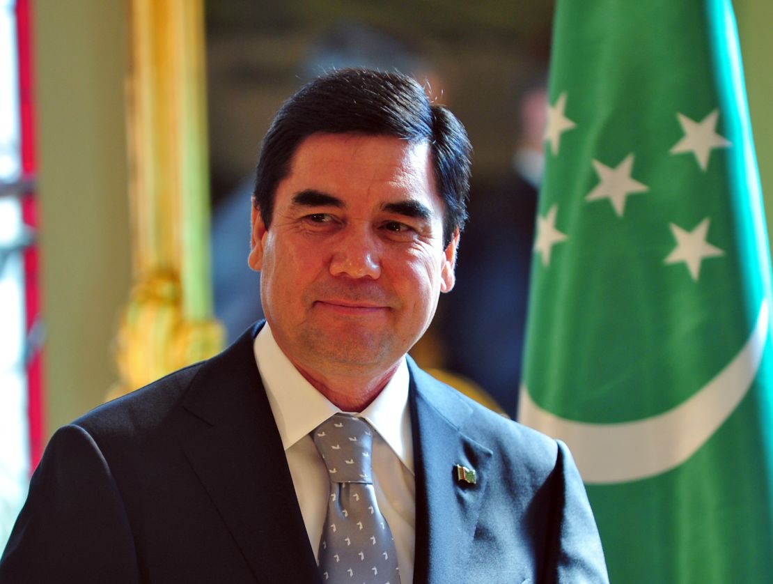 Turkmen President Gurbanguly Berdymukhamedov at a news conference in 2012.