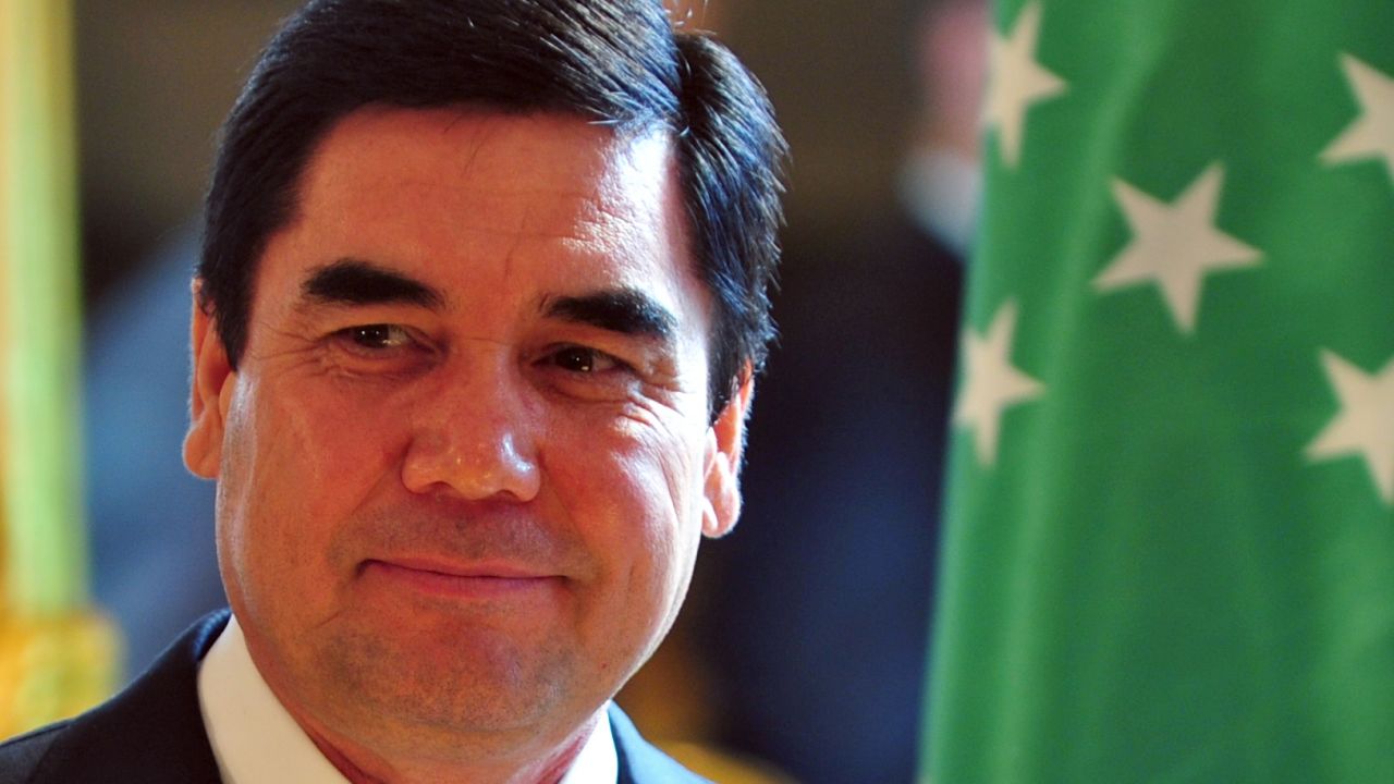 Turkmen President Gurbanguly Berdymukhamedov at a news conference in 2012.
