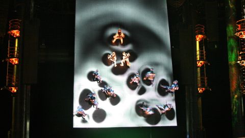 The accident reportedly occurred during the battle scene that takes place on a vertical stage.