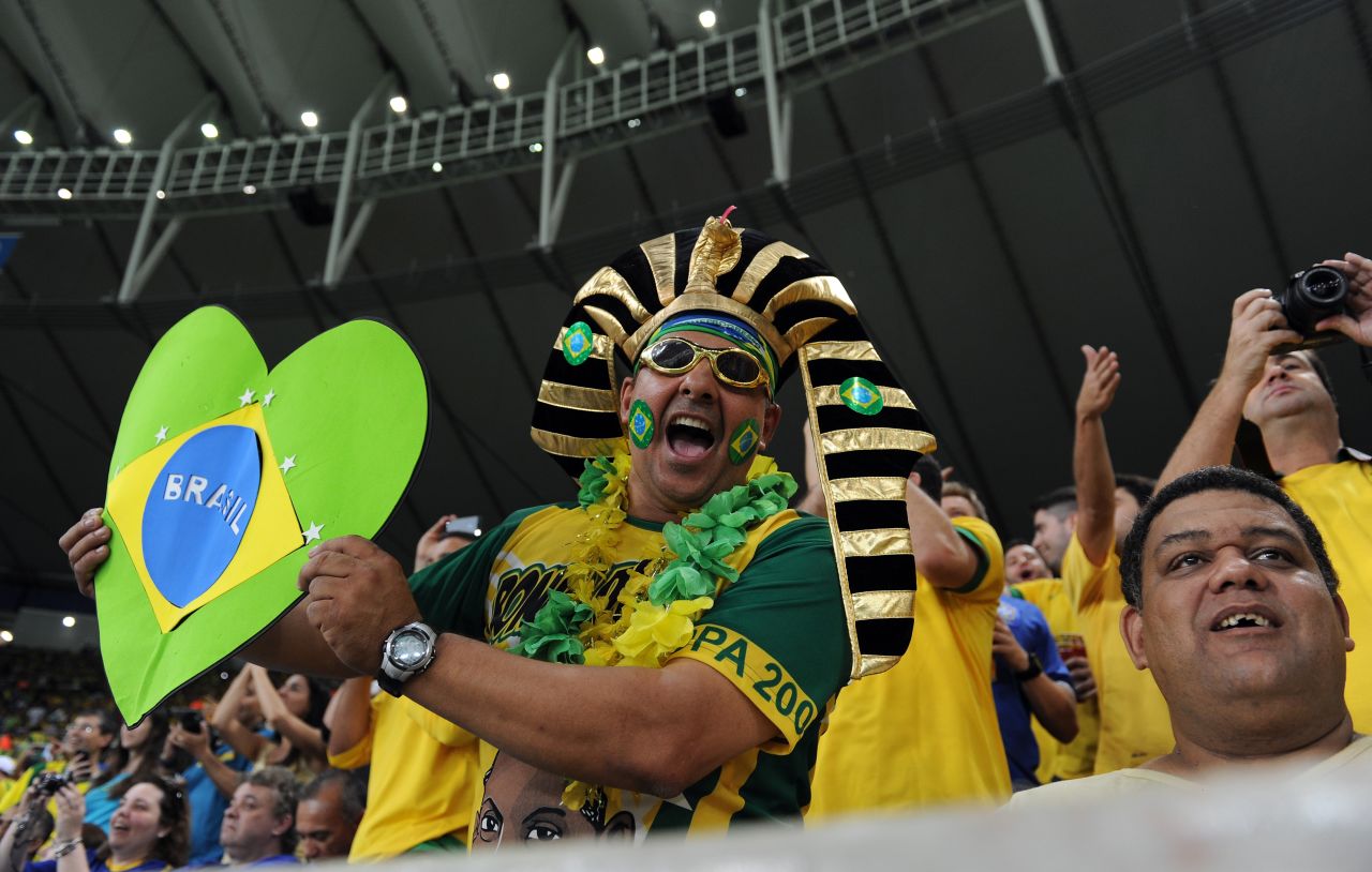 But inside the stadium, Brazilian fans attempted to put the country's problems aside for 90 minutes.