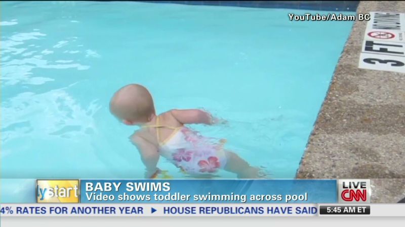 16 month old baby goes for a swim CNN