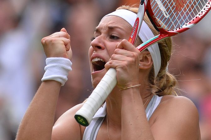 Lisicki was overcome with emotion after hitting the winning shot and sank to her knees on court before being congratulated by Williams.