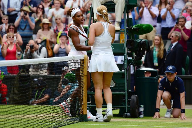 Williams congratulated her opponent following the contest and told reporters:"I didn't play the big points good enough. I had a little hesitation. That explains it."
