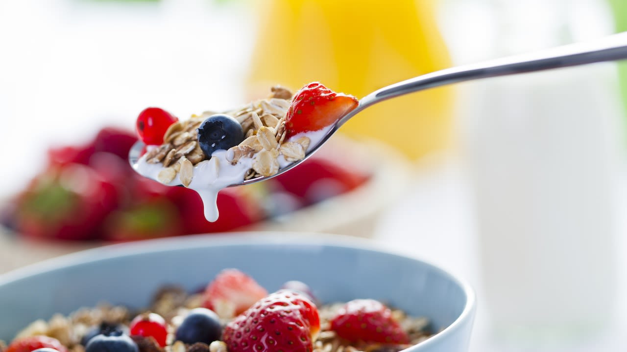 A regular  breakfast of 100% whole grain cereal with fruit and low-fat milk is great. for maintaining mood balance. 