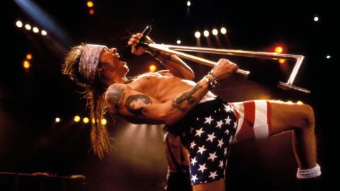 In 1991, Axl Rose kicked off a "full-fledged riot" at a Guns N' Roses show in Missouri when he stormed off the stage. According to the <a href="http://articles.latimes.com/1991-07-04/entertainment/ca-2490_1_axl-rose" target="_blank" target="_blank">Los Angeles Times,</a> the rocker didn't like that security allowed a video camera onto the premises, jumped off stage to try to grab it from the fan himself and, when failing to recover the camera, went back on stage only to drop his mic and march straight off.