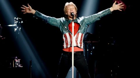 Who else but Jon Bon Jovi could pull off this American-flag inspired jacket?