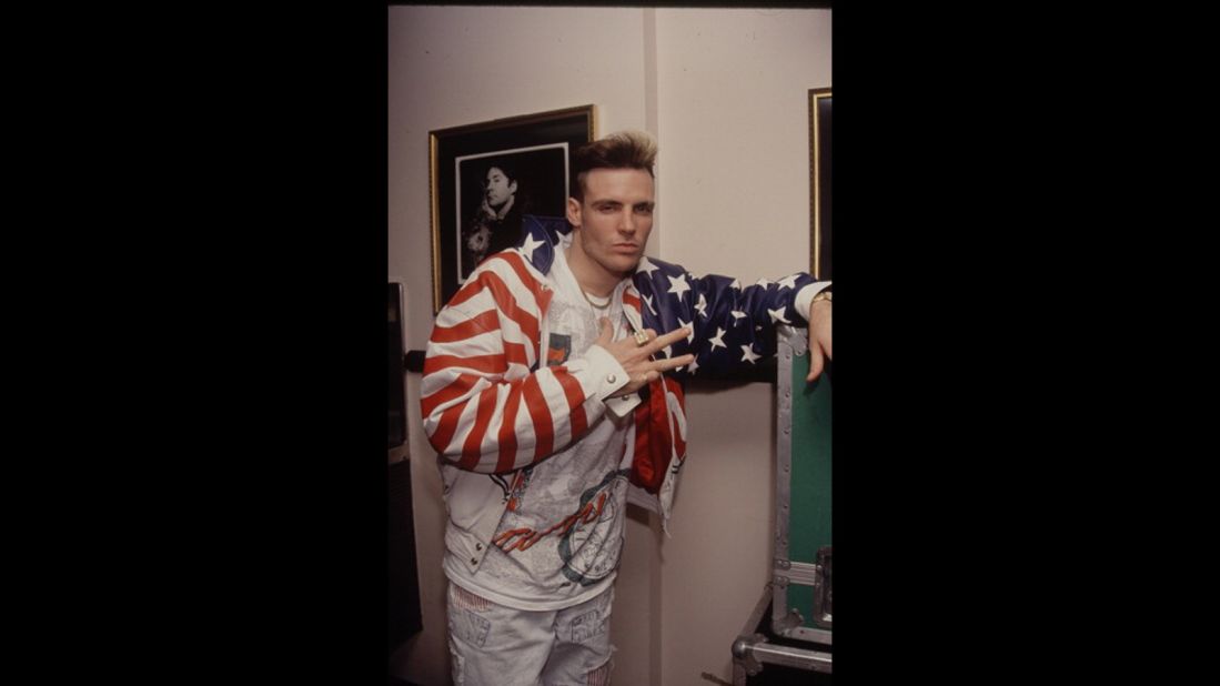 Flag-inspired gear keeps Vanilla Ice in patriotic style.