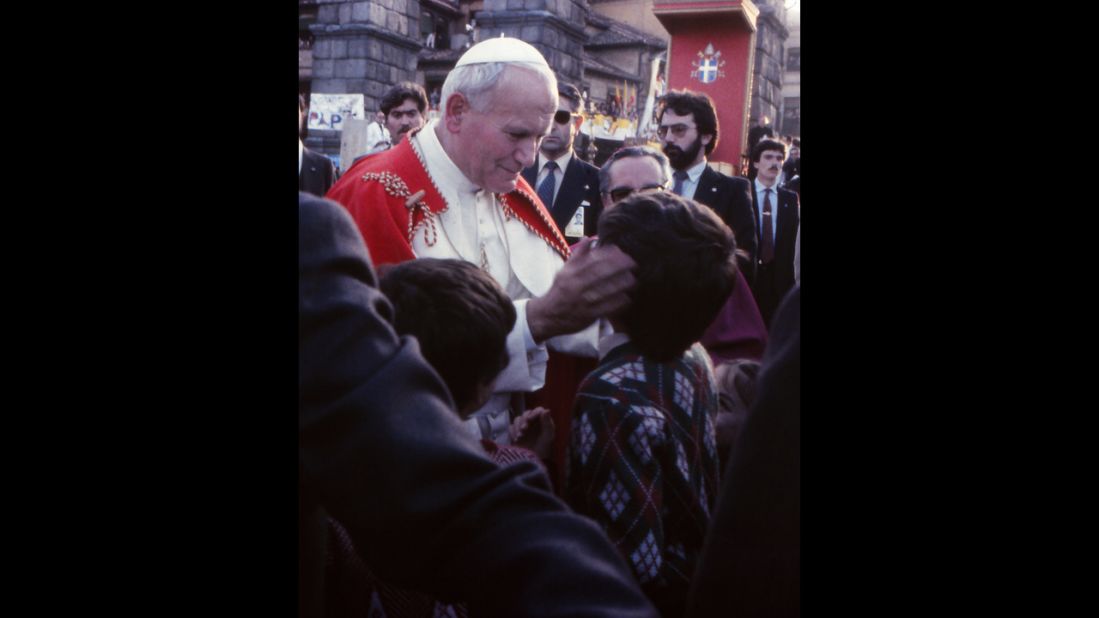 Pope John Paul II in Segovia, Spain, in November 1982.