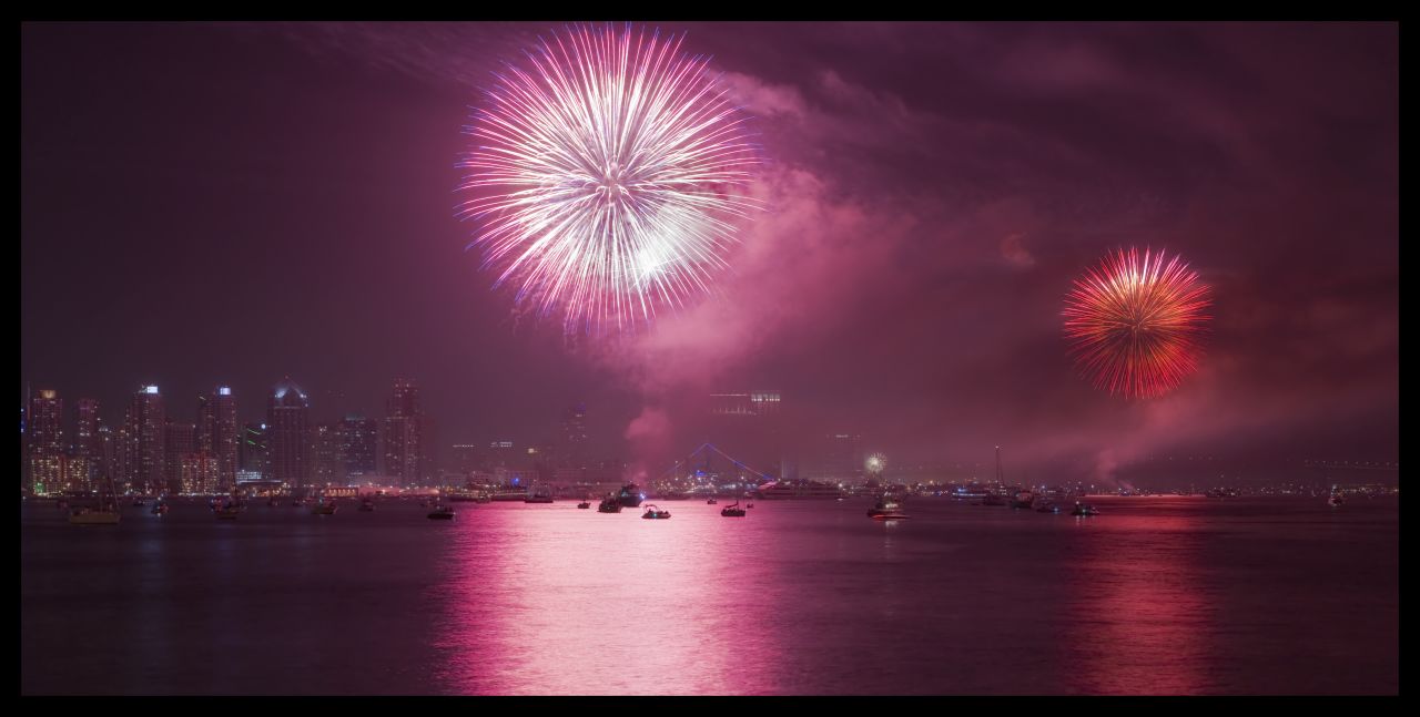 Scott Murphy took this photo of fireworks over <a href="http://ireport.cnn.com/docs/DOC-997299">San Diego's downtown skyline</a> in 2011. He likes to shoot them every year. In 2012, he wasn't able to photograph the show, but then "it was the infamous firework show bust, where a technical fault caused the fireworks to explode at the same time," he recalls. "Secretly, I was happy because it wouldn't have mattered if I was there or not."
