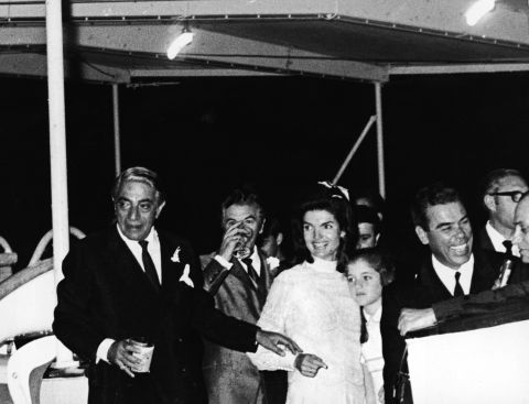 The pair wed in 1968, sailing to Onassis' private island Scorpios. It certainly wasn't the first romance on the elegant yacht.