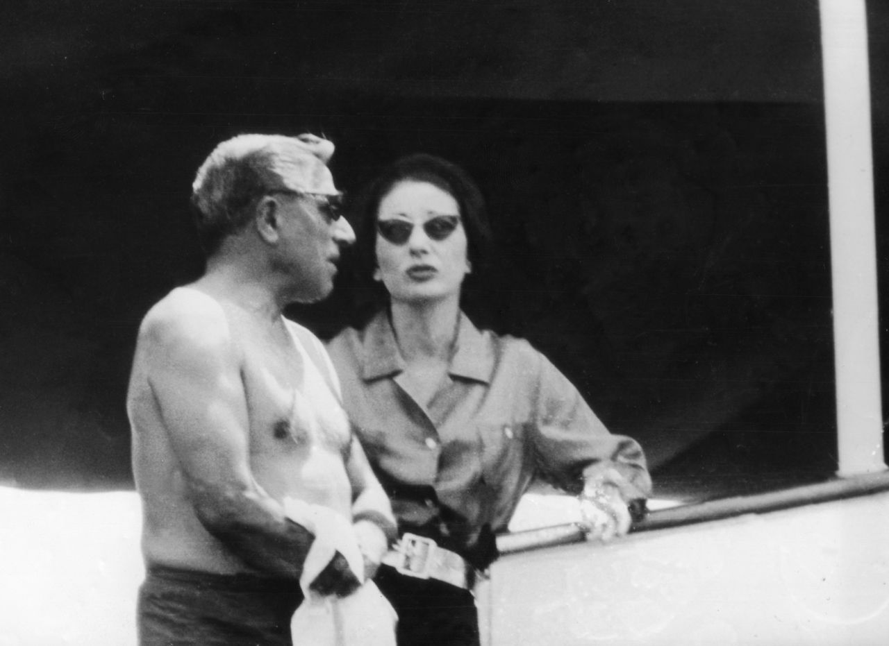Before Jackie, Onassis embarked on a whirlwind love affair with opera singer Maria Callas (pictured in 1959). The yacht played host to a number of Hollywood stars, including Marilyn Monroe, Frank Sinatra, and Elizabeth Taylor. 