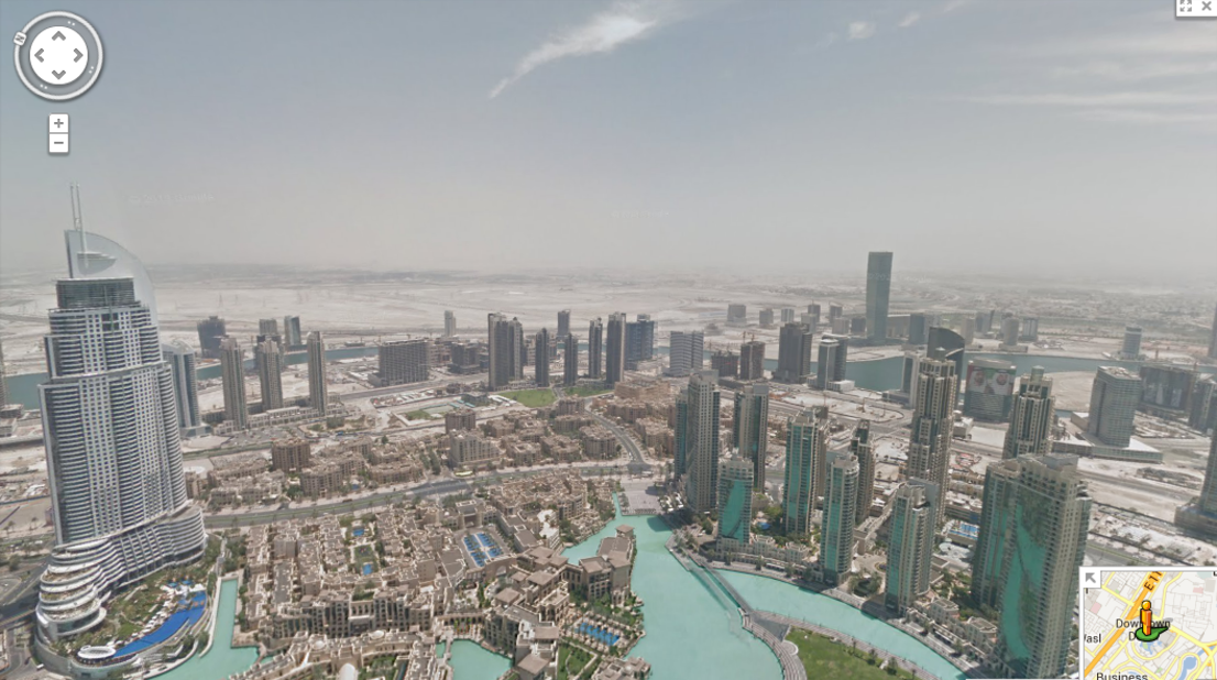 The incredible view from the 80th floor of the Burj Khalifa, captured by Google Street View.
