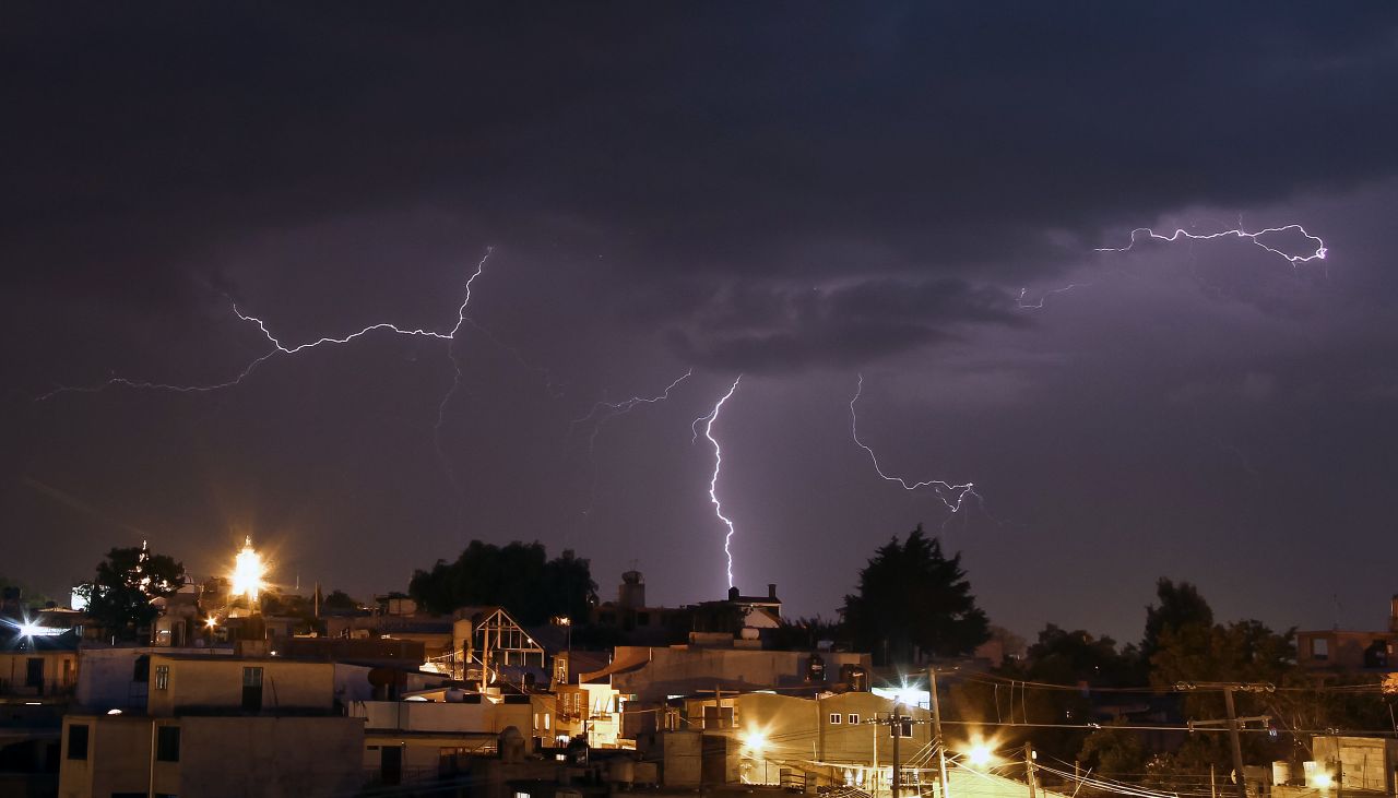 A lightning strikes the San Nicolas Panotla community in the state of Tlaxcala, Mexico, on Tuesday, July 2.