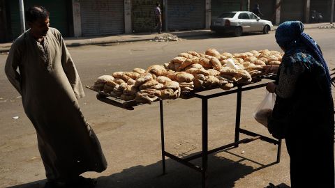 Bread is sold near Tahrir Square on July 4.