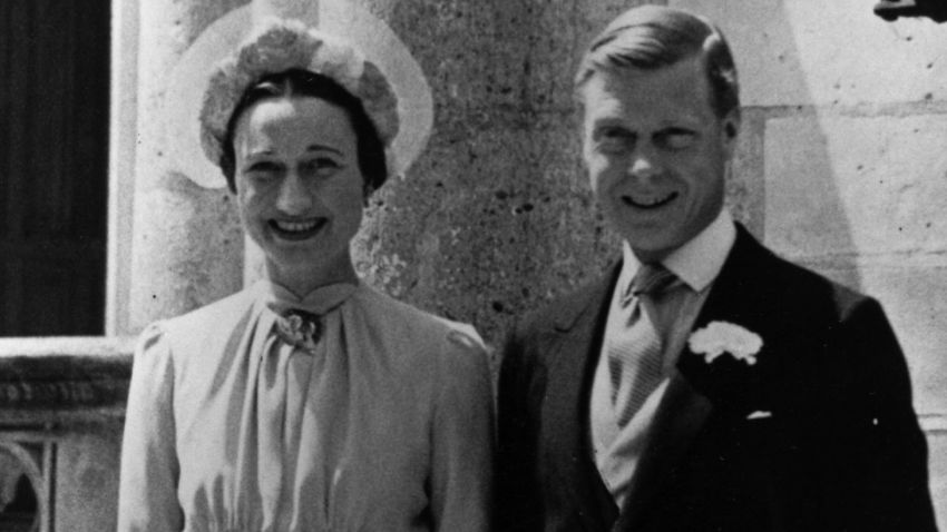 The Duke and Duchess of Windsor on their wedding day in 1937. King Edward VIII abdicated the throne in order to marry American divorcee Wallis Simpson.